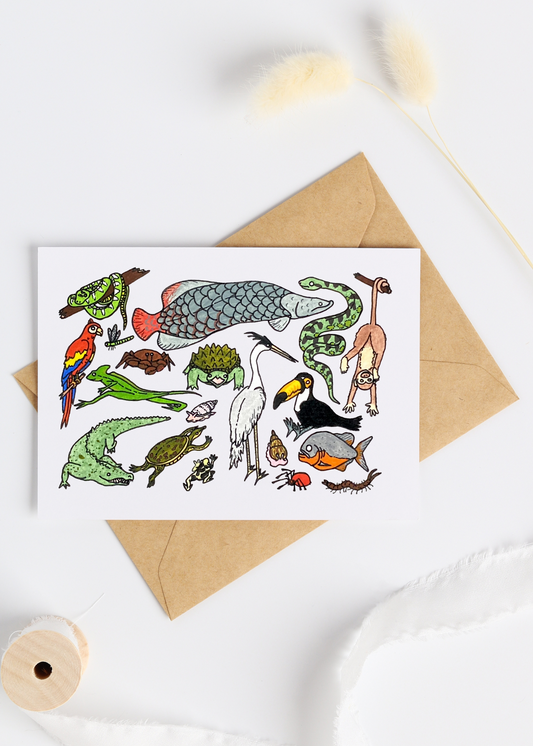 Amazon Animals Greeting Card