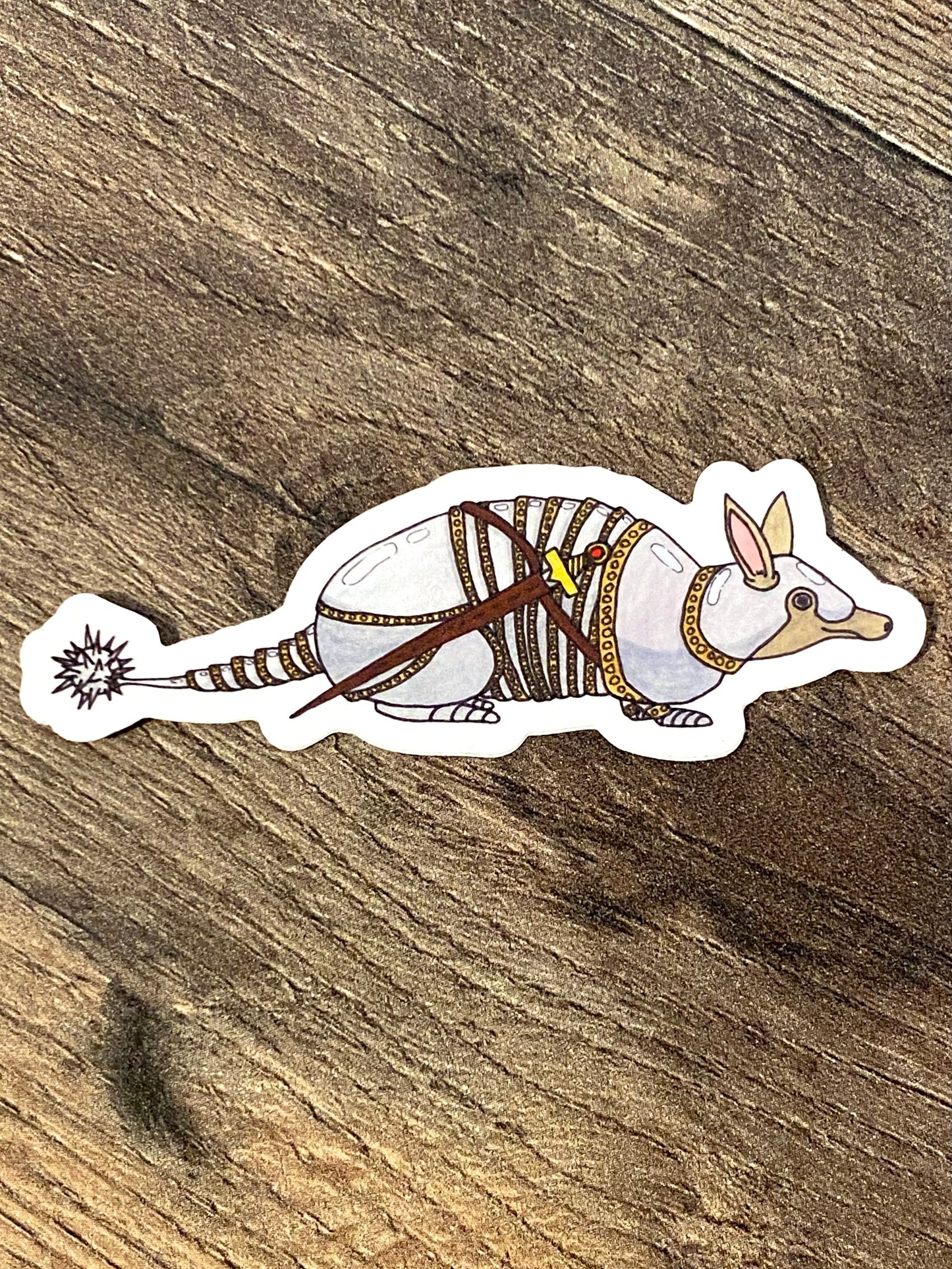 Armadillo In Armor Sticker