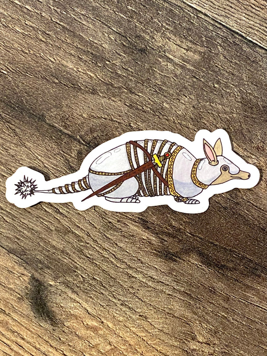 Armadillo In Armor Sticker