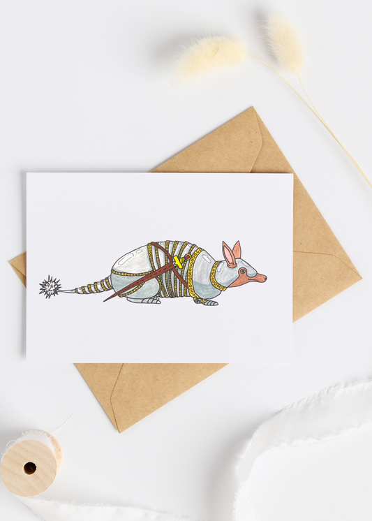 Armadillo In Armor Greeting Card