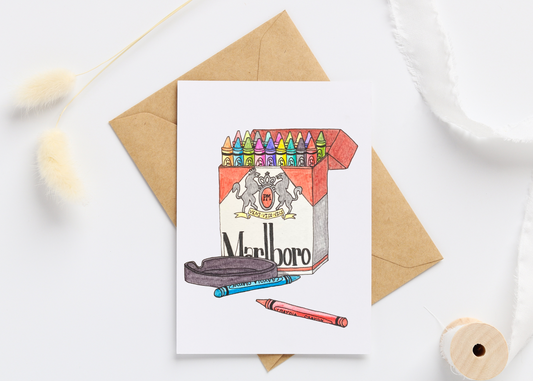 Crayon Cigarettes Greeting Card