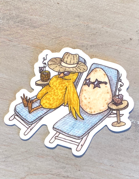 Chicks On A Beach Sticker