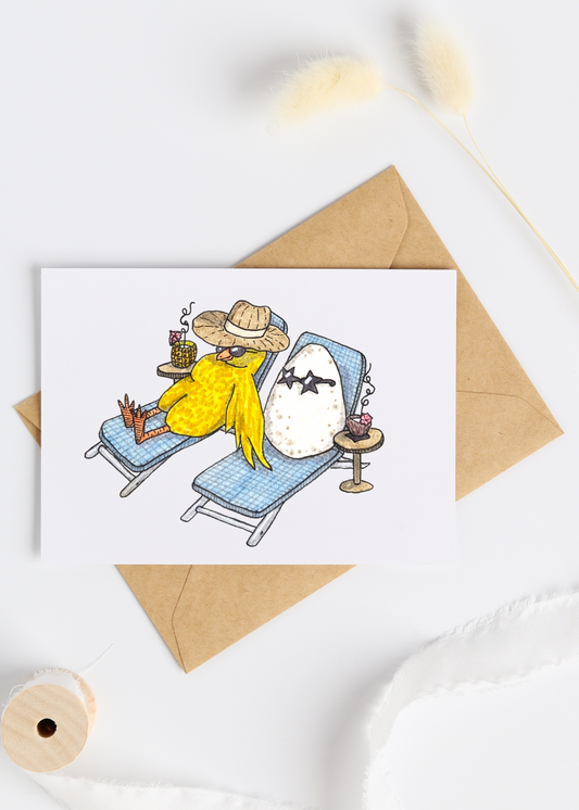 Chicks On The Beach Greeting Card