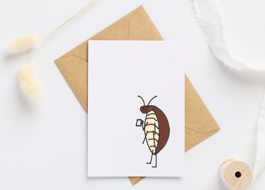 Coffee Cockroach Greeting Card