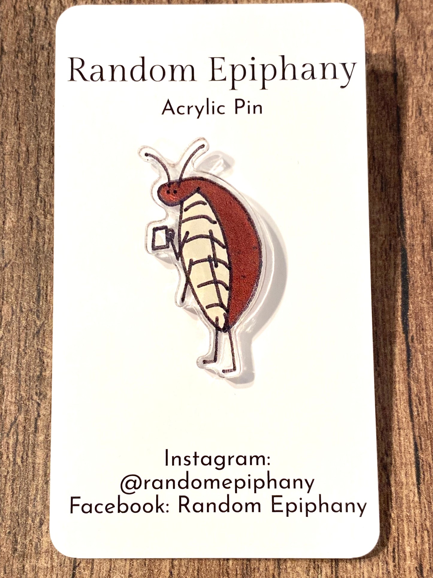 Coffee Cockroach Acrylic Pin