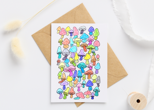 Cute Mushrooms Greeting Card