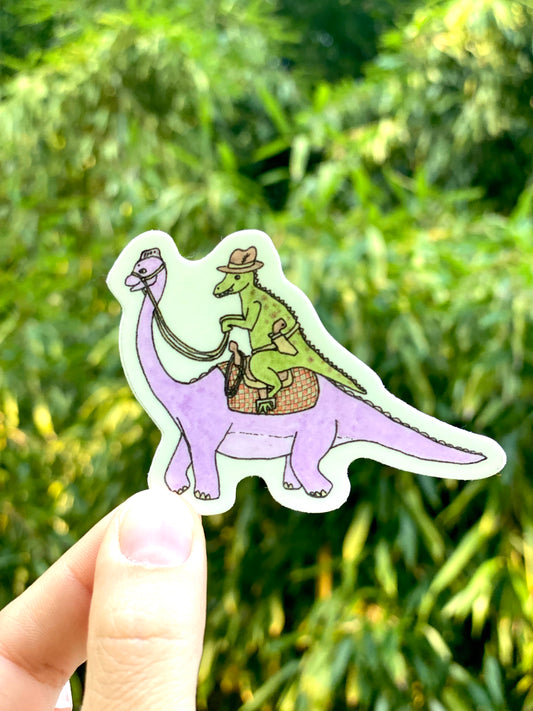 Dino Cowboy Sticker