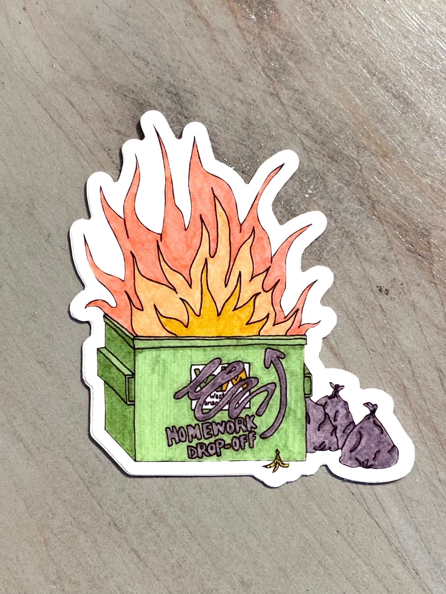 Dumpster Fire Sticker