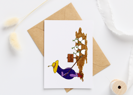 Eggplant Garden Greeting Card