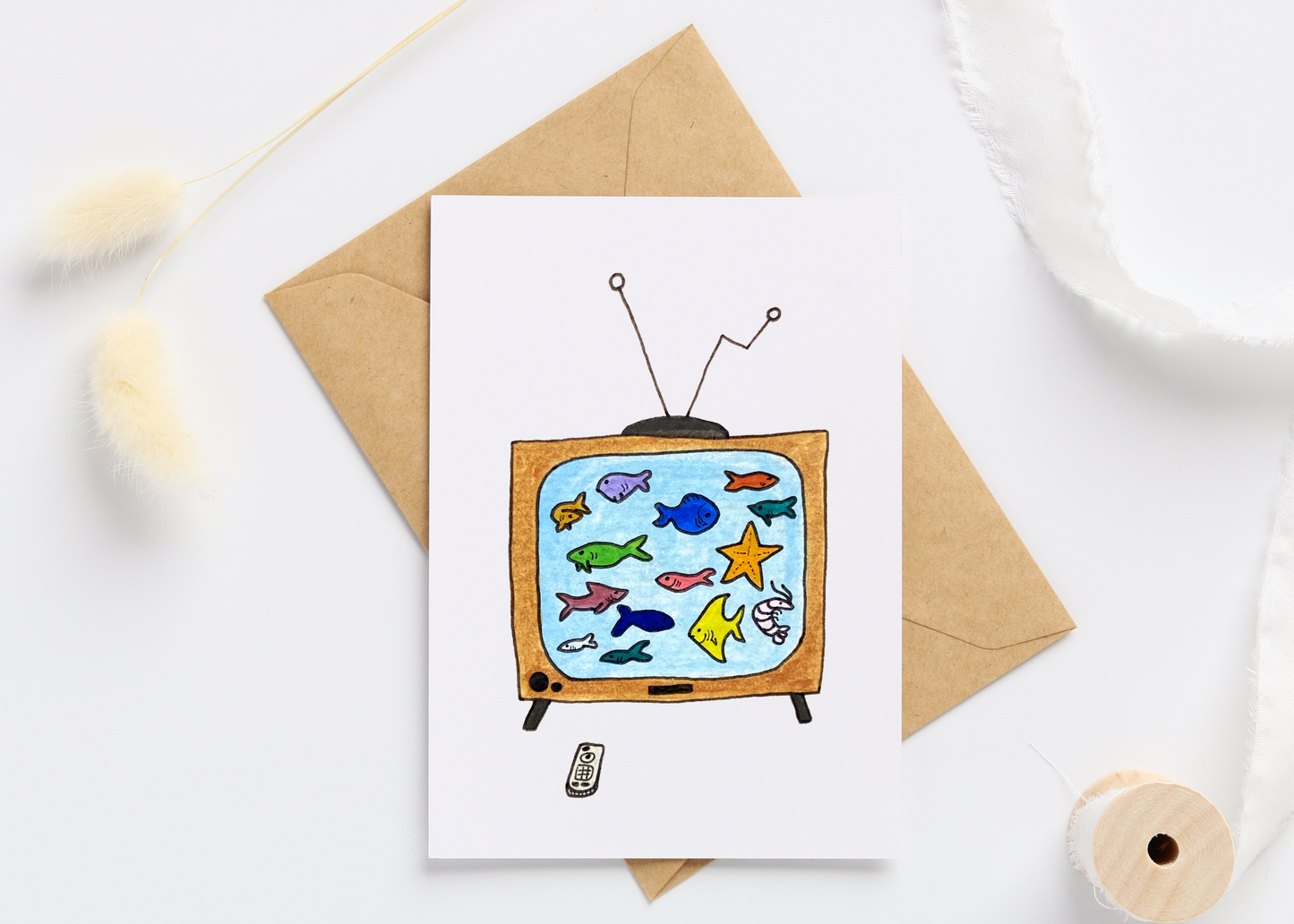 Fish TV Greeting Card