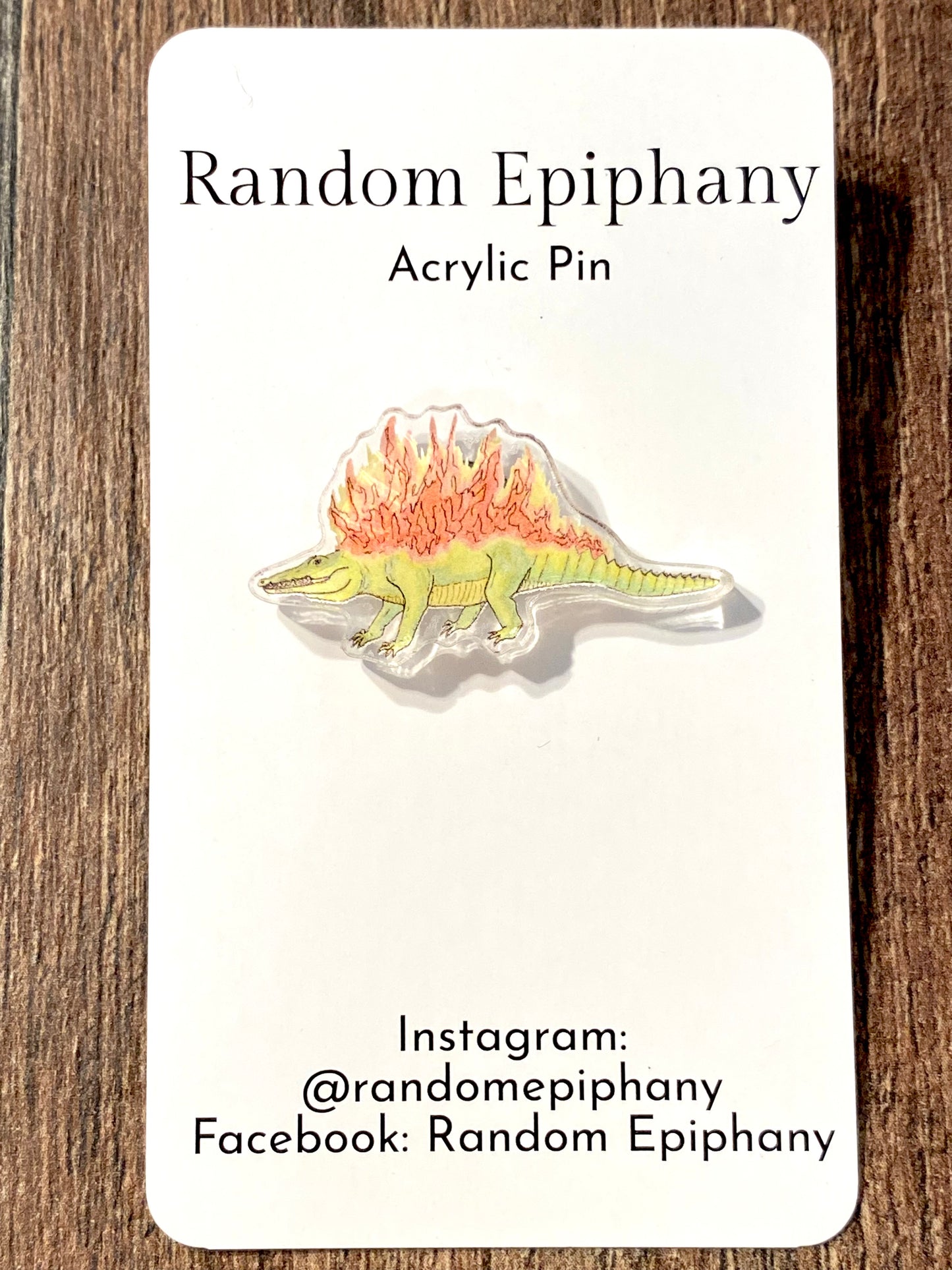 Flaming Alligator Acrylic Pin