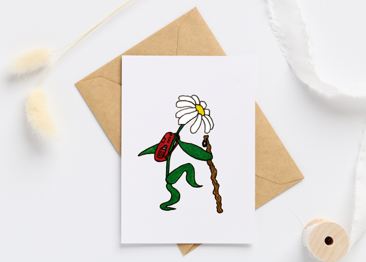 Hiking Daisy Greeting Card