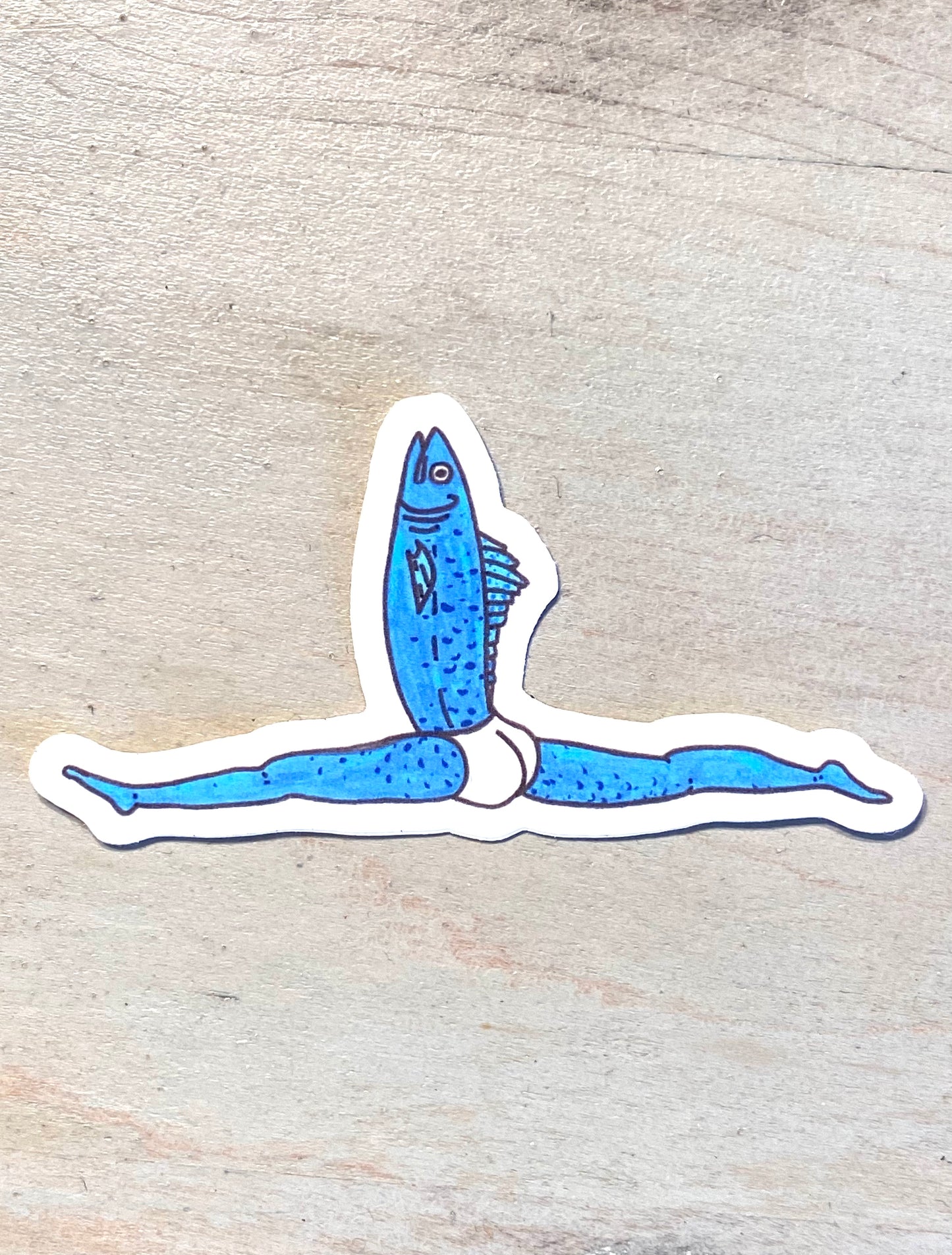 Split Yoga Fish Sticker