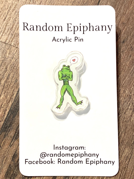 Muscle Frog Acrylic Pin