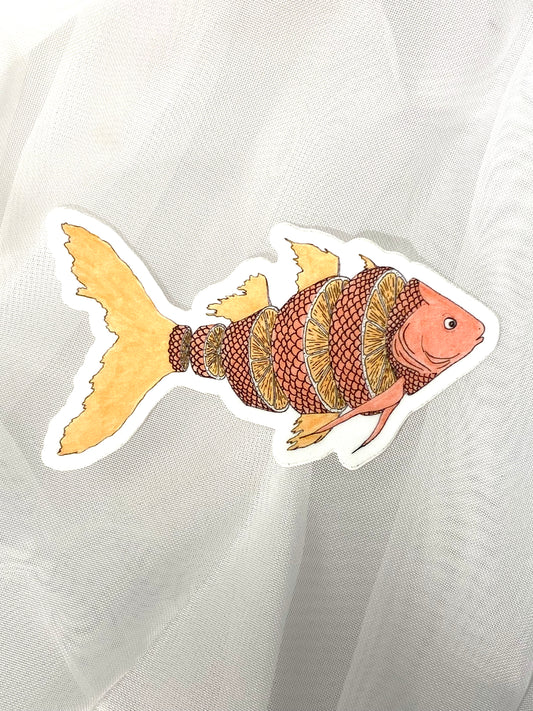 Orange Fish Sticker