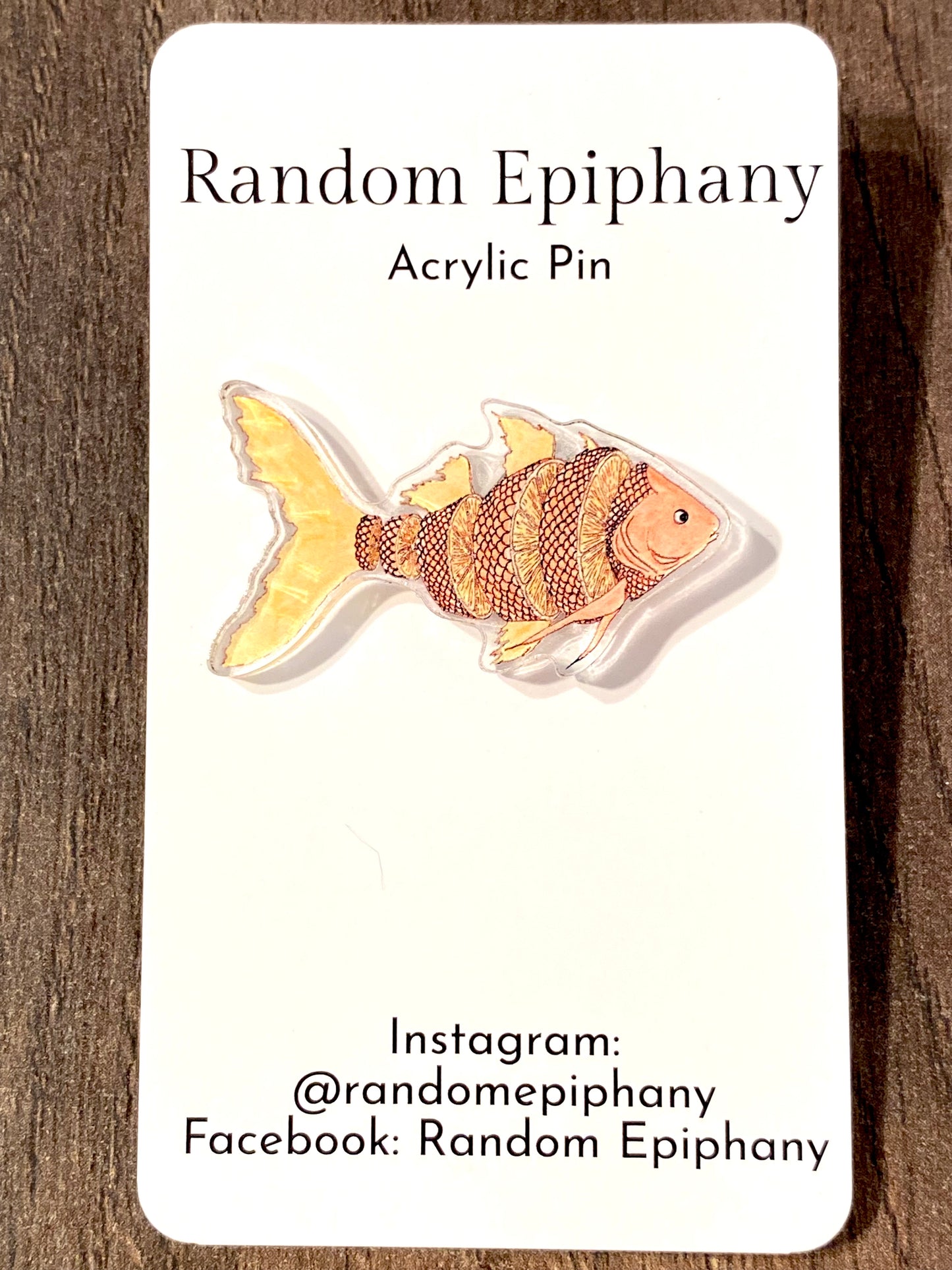 Orange Fish Acrylic Pin