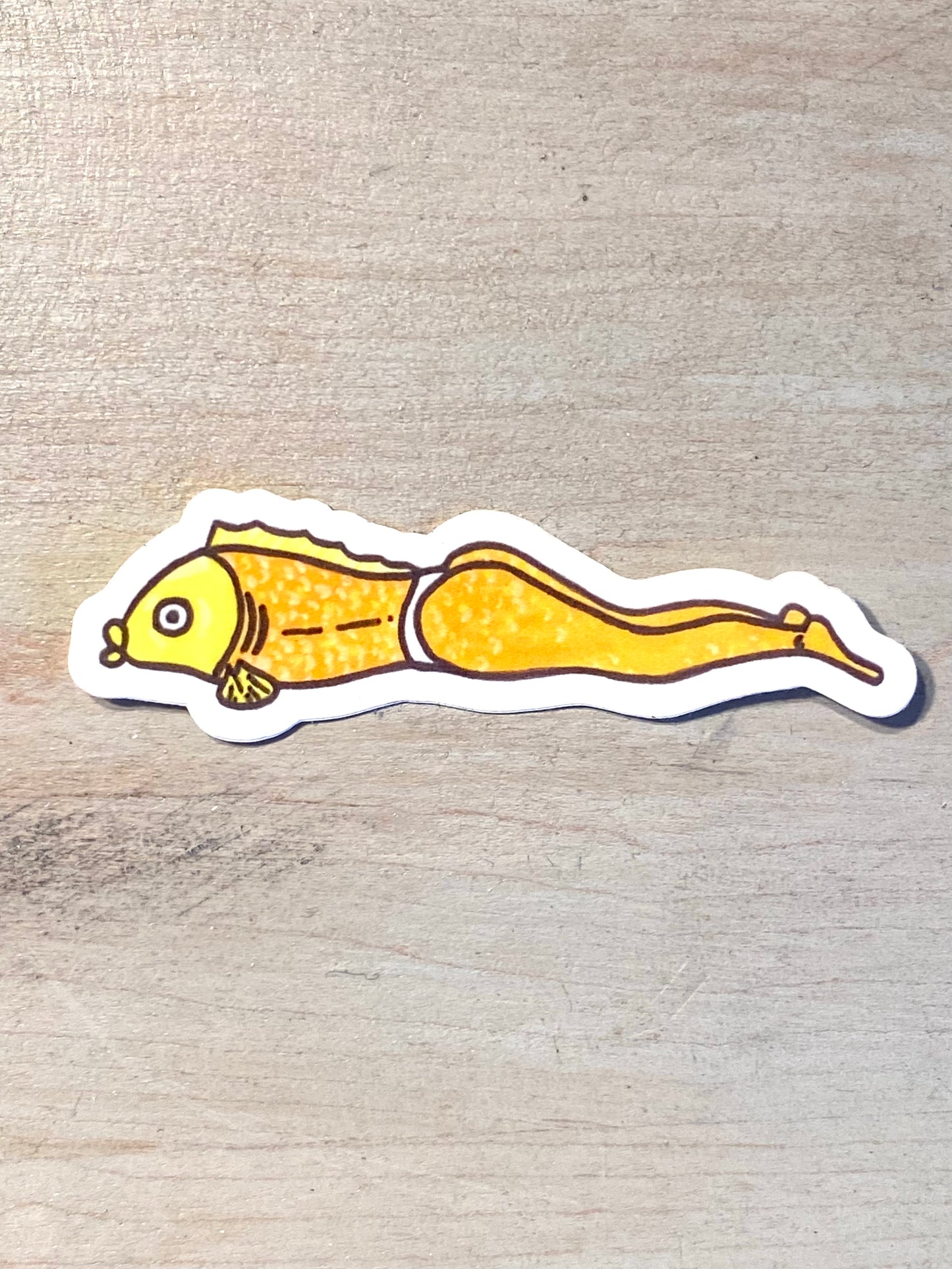 Planking Yoga Fish Sticker