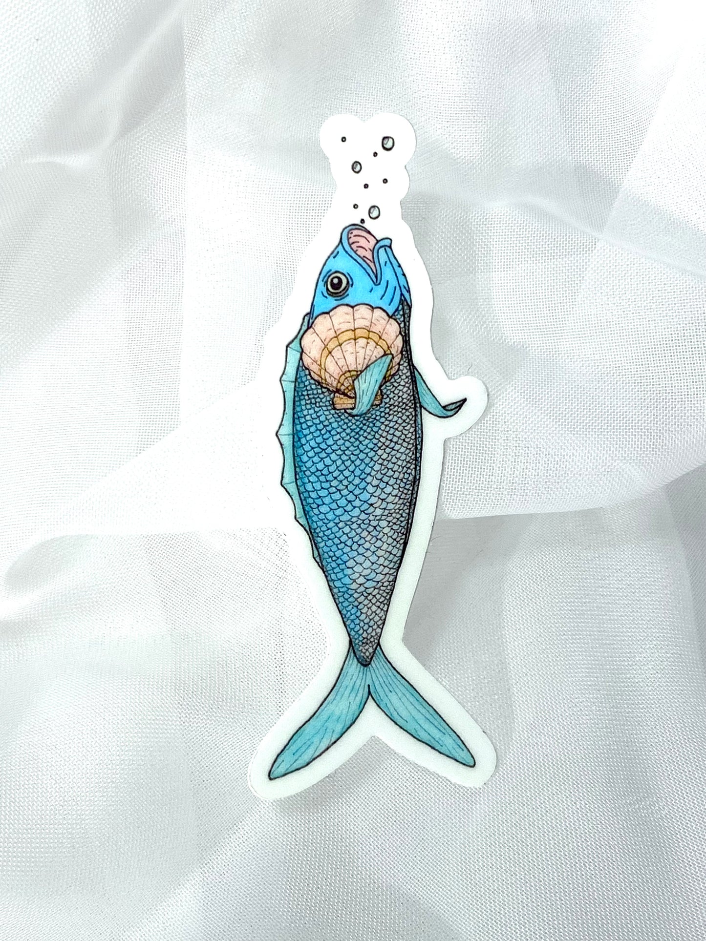 Shell Phone Fish Sticker