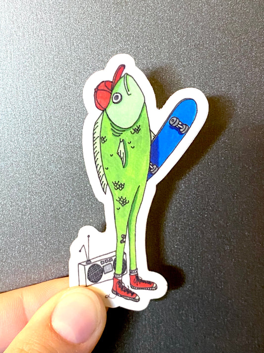 Skateboard Fish Sticker